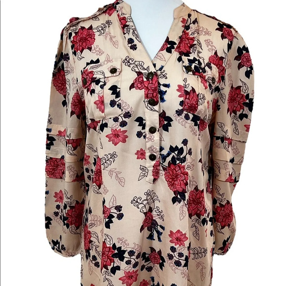 Matilda Jane Tops - Matilda Jane Peach Floral Ruffle Livery Millie Top